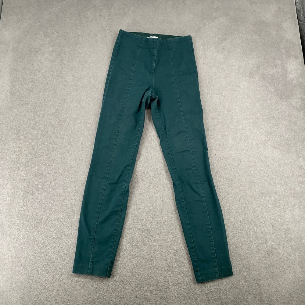HM Forest Green High Waisted Seamed Skinny Pants Split Hem Size 4 0356198 4